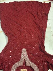 Elegant Red Sequined Kurta