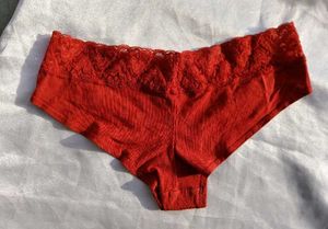 Red Lace Trim Briefs