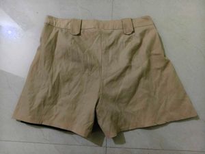 Stylish Beige Pleated Shorts