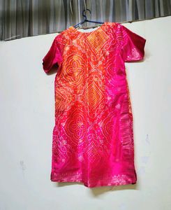 Vibrant Bandhani Print Kurta Silk