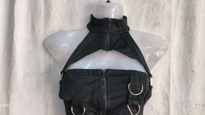 Edgy Black Cutout Crop Top