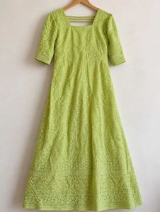Green Chikankari Kurta Set with Dupatta