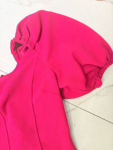 Hot Pink Puff Sleeve Top