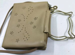 Sling bag 2 in one with golden metal stone/Stylish