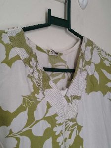 Green Floral Print Kurta