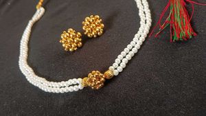 Pearl Necklace &amp; Earrings Set