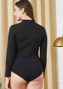 Shein Fitted High Neck Zip ClosureFull Sleeve Leot