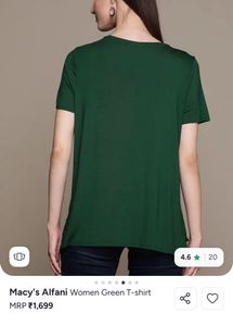 Macy’s Alfani Solid Green T-Shirt