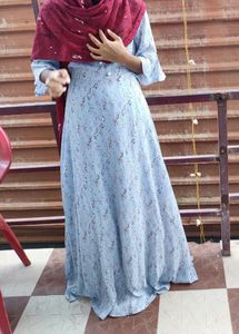 Beautiful Blue Floral Gown