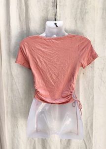Cute Peach Ruched Side Top