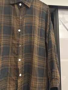 Brown Plaid Button-Down Shirt
