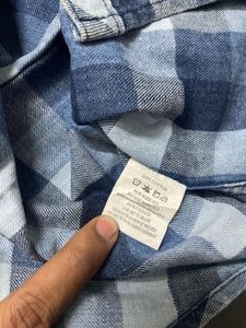 DNMX Blue Plaid Long Sleeve Shirt