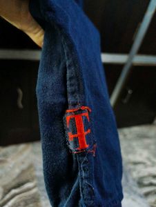 Classic Blue Long Sleeve Button-Up Shirt