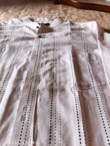 ✨ L Size Premium White Striped Shirt | Stylish