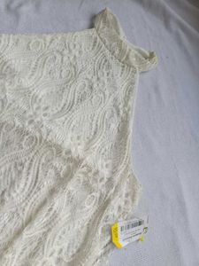 Elegant White Lace Halter Top