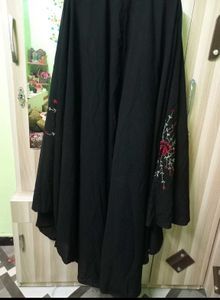 Elegant Black Embroidered farasha abaya