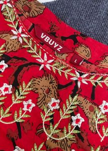 Elegant Red Printed Kurti