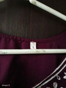 Embroidered Maroon Kurta