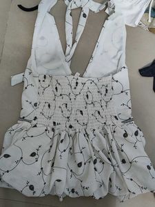 Cute Floral Print Halter Ballon Top