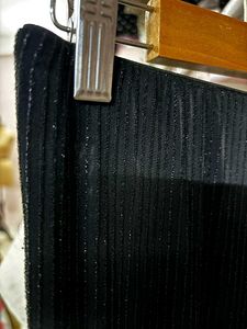 Women Striped Black Formal Pant
