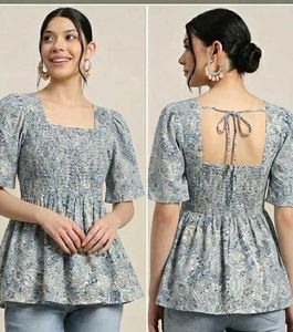 Boho Paisley Print Smocked Blouse