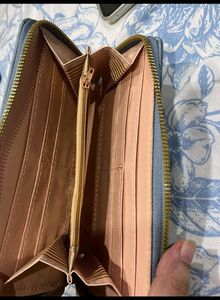 Pale Blue Floral Embossed Wallet
