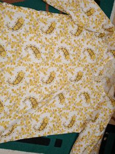Yellow Paisley Print Kurta