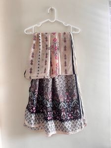 Floral Embroidered Kurti &amp; Dupatta Set Women