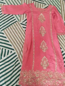 Elegant Pink Kurta Set with Salwar and Dupatta