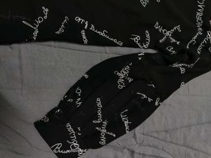 Black Printed High Neck Top