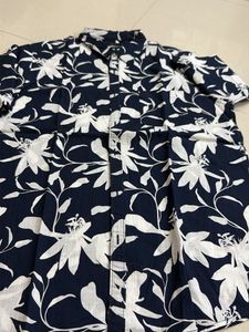 Navy Floral Short Sleeve Shirt