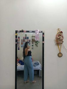 Stylish Light Blue High-Waisted Pants