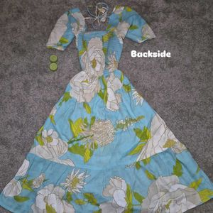 Blue Floral Maxi Dress