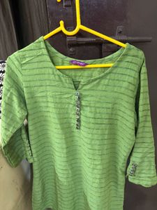 Green Striped Kurta
