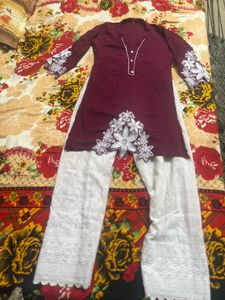 Kurta Set with White Palazzo