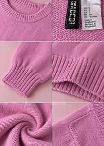 PINK V-NECK CROPPED SWEATER