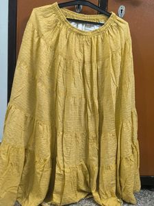 Yellow Tiered Ethnic Skirt