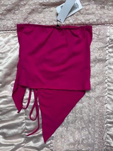 Hot Pink Ruched Tube Top