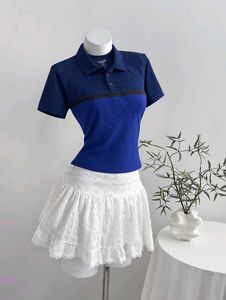 Dual-Tone Athletic Polo T-Shirt
