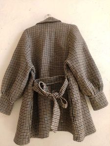 Houndstooth Print Coat