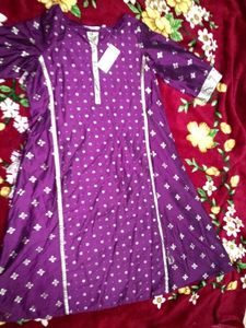 Vibrant Purple Printed Kurta