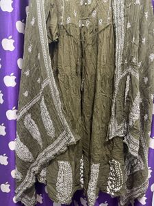 olive kurta set