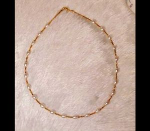 Premium Pearl & Gold Chain Necklace