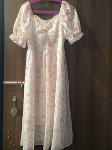 Floral Puff Sleeve Midi Dress