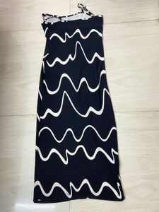 Navy &amp; White Swirl Maxi Dress