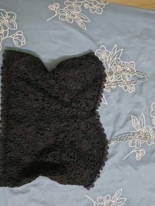 y2k Lace Bralette with Chain Detail
