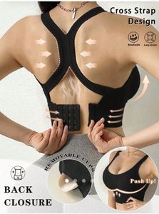 Comfortable Sports Bra with Cross Strap Design