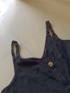 Black Button-Up Spaghetti Strap Dress
