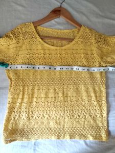 Beautiful Yellow Lace Top with Tube Tee