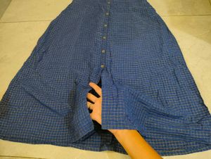 Stylish Blue Checked Kurti